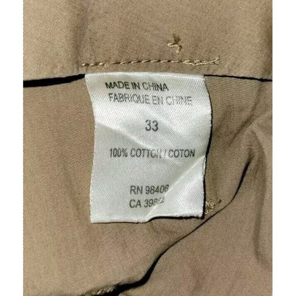 Theory Wide Leg Belted Khaki Pants Womens 33 Tan Cotton Boho Gypsy Office - Picture 7 of 8